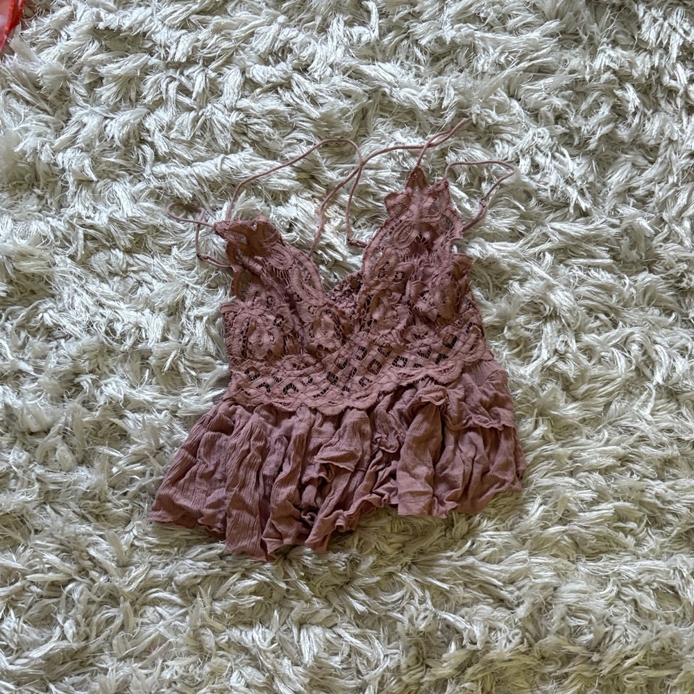 Surf Gypsy Lace Trimmed Dusty Rose Camisole